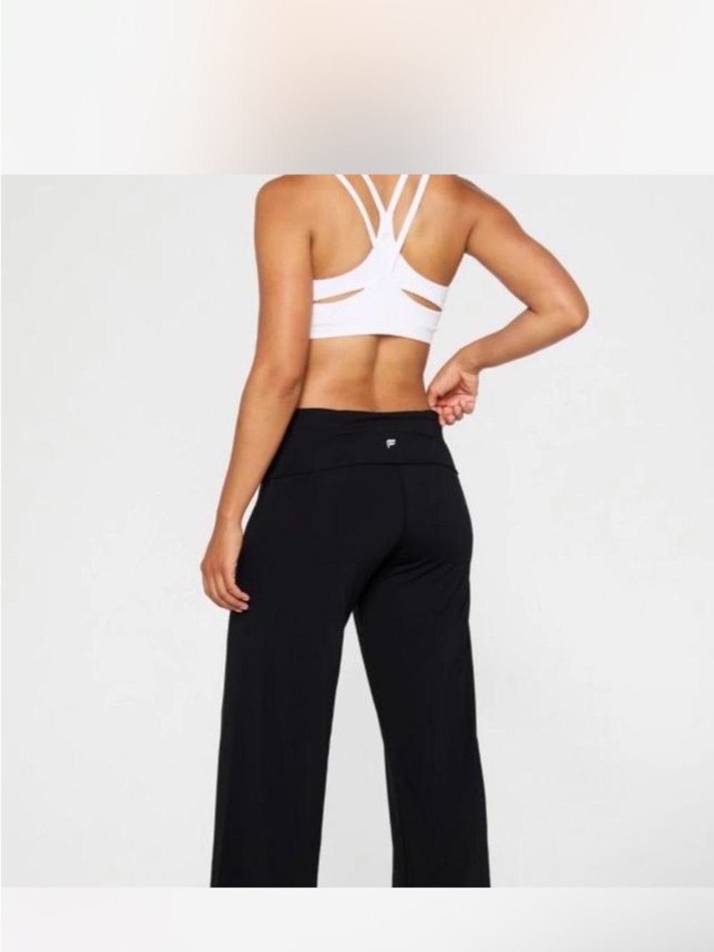 Fabletics Black Straight-Leg Performance Pants fold over